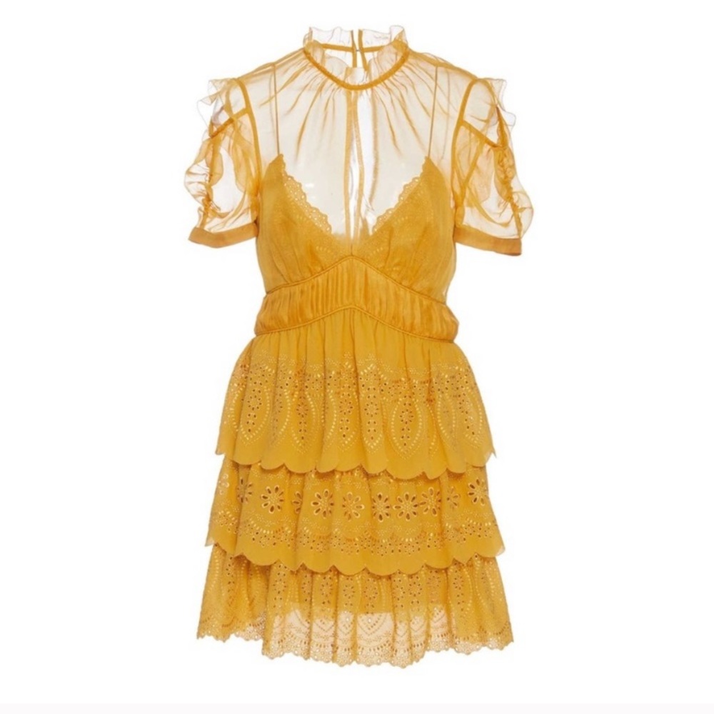 Self Portrait Yellow Cocktail Dress